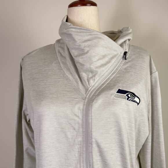 Fanatics Seattle Seahawks Longsleeve Zip Up Women's Large Grey Asymmetric NWT - Picture 5 of 14